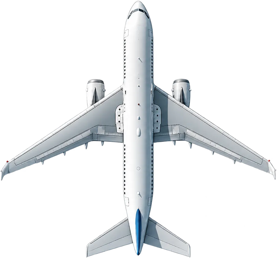 Avião do logotipo de Katiusca Szabo visto de cima.